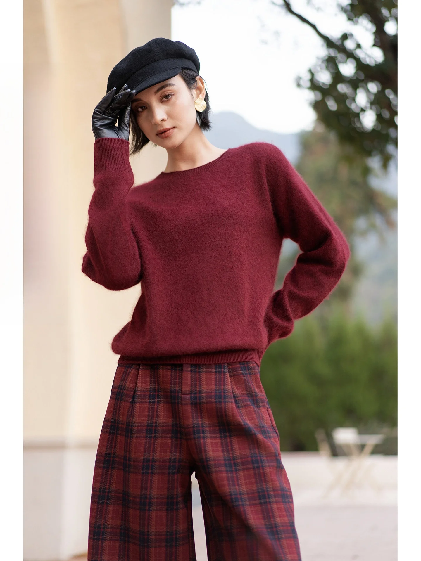

Lanark Women's Woolen Knitted Sweater Camere round Ne Casual Loose Fit Home Wear Long Sve Warm Thi Winter New Arrival