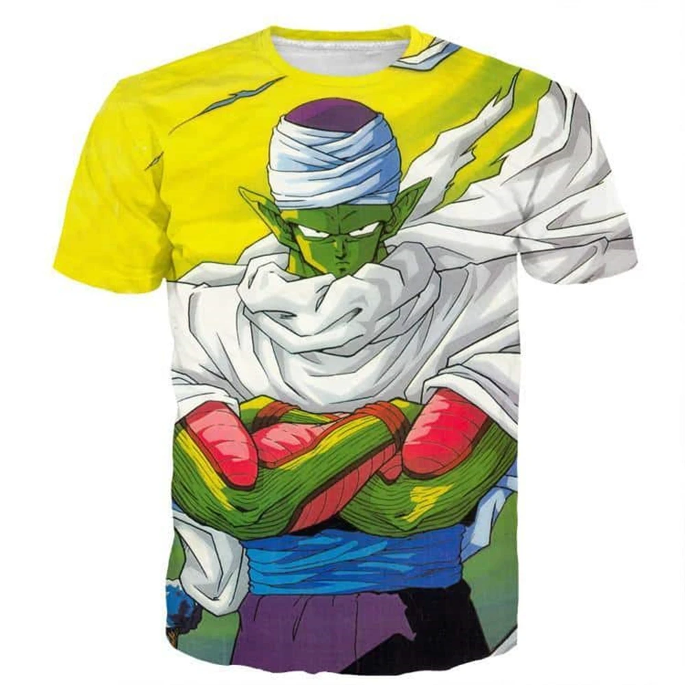 Japanisches Anime-T-Shirt „Dragon Ball Z“ mit 3D-Druck, wütender Piccolo, der bereit zum Kampf ist, T-Shirt für Kinder und Erwachsene, Cosplay-Oberteile, Kleidung