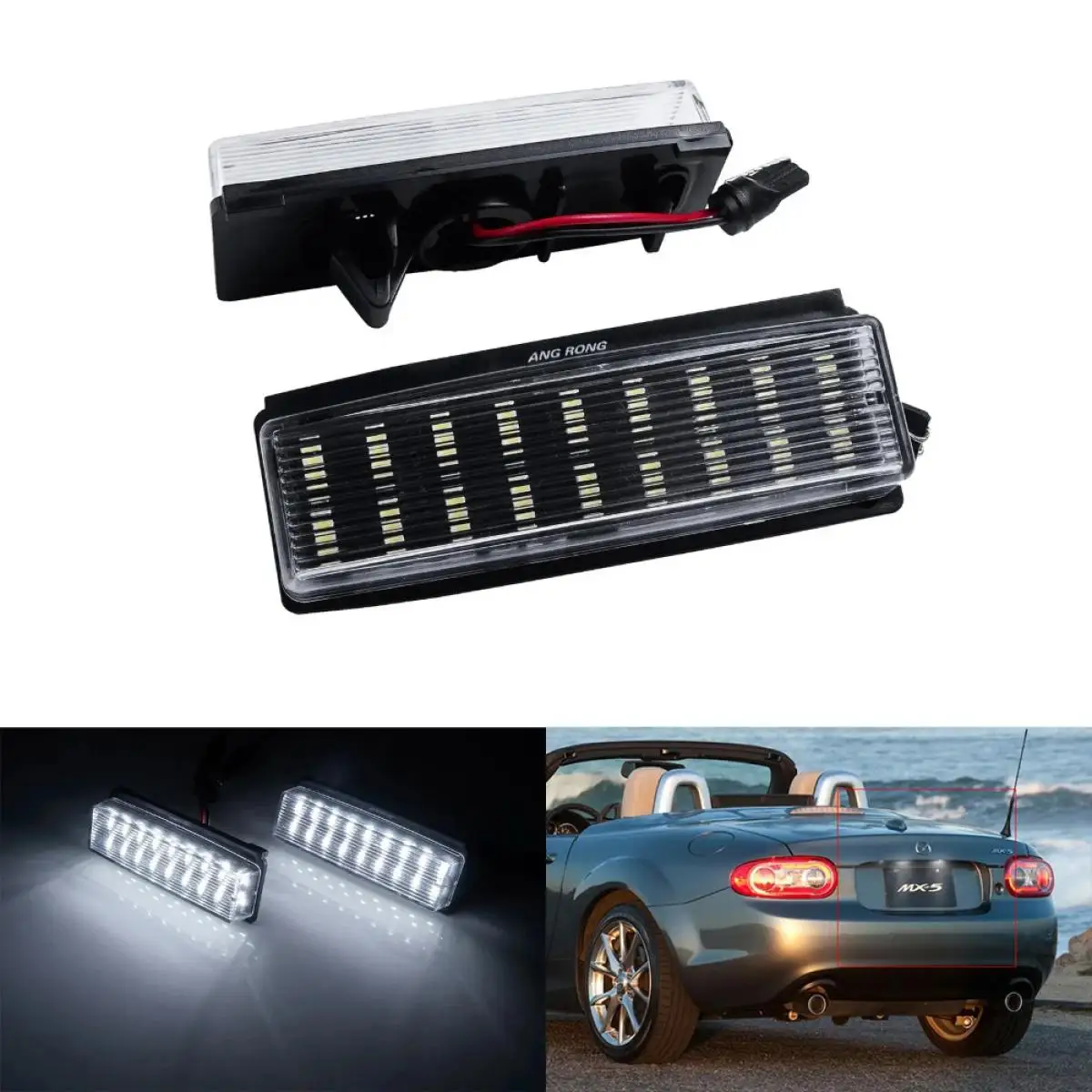 2x لمازدا MX-5 مياتا رودستر MK3 NC 2005-2015 LED رقم الترخيص لوحة ضوء لمبة مصباح 6000K زينون الأبيض