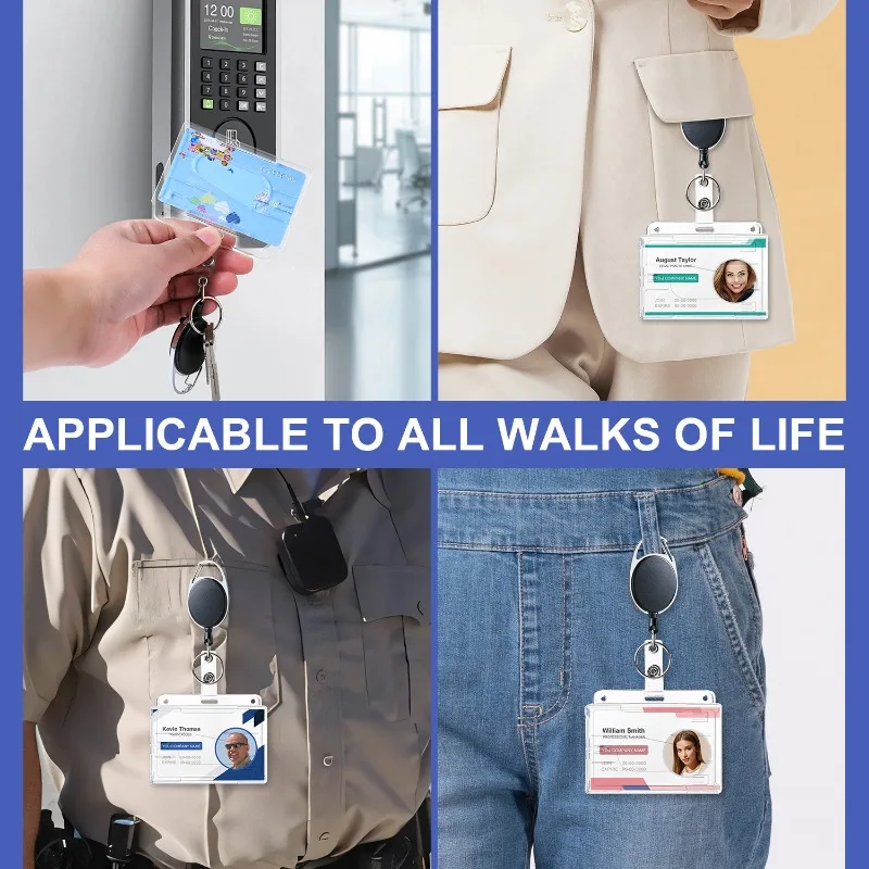 1 Set Pass-Arbeitskartenhalter, Arbeitserlaubnis-Etui mit Schlüsselanhänger, Abzeichenrolle, Clip, Ausweishalter, Kartenhülle