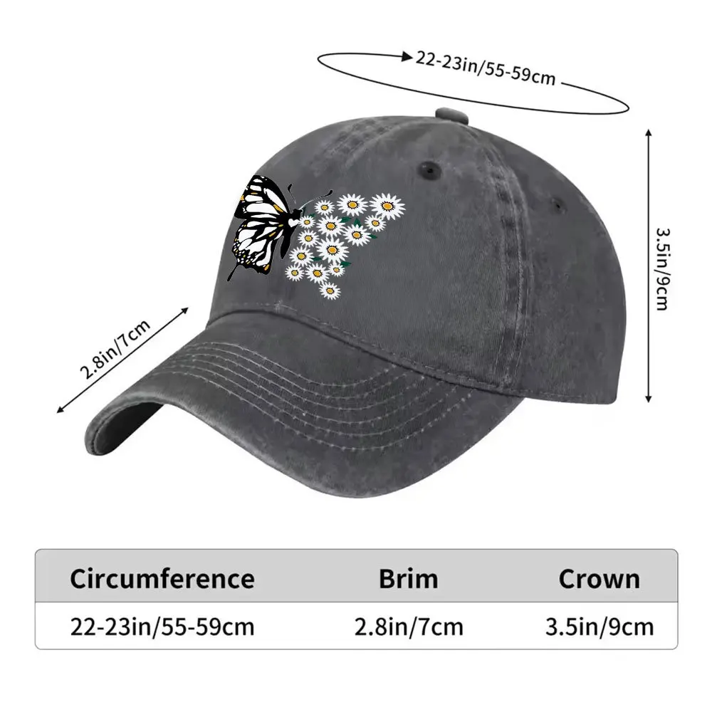 Butterfly-Daisy-Vintage-Baseball-Cap-Unisex-Washed-Cotton-Hat-for-Outdoor-Sports-Daily-Wear