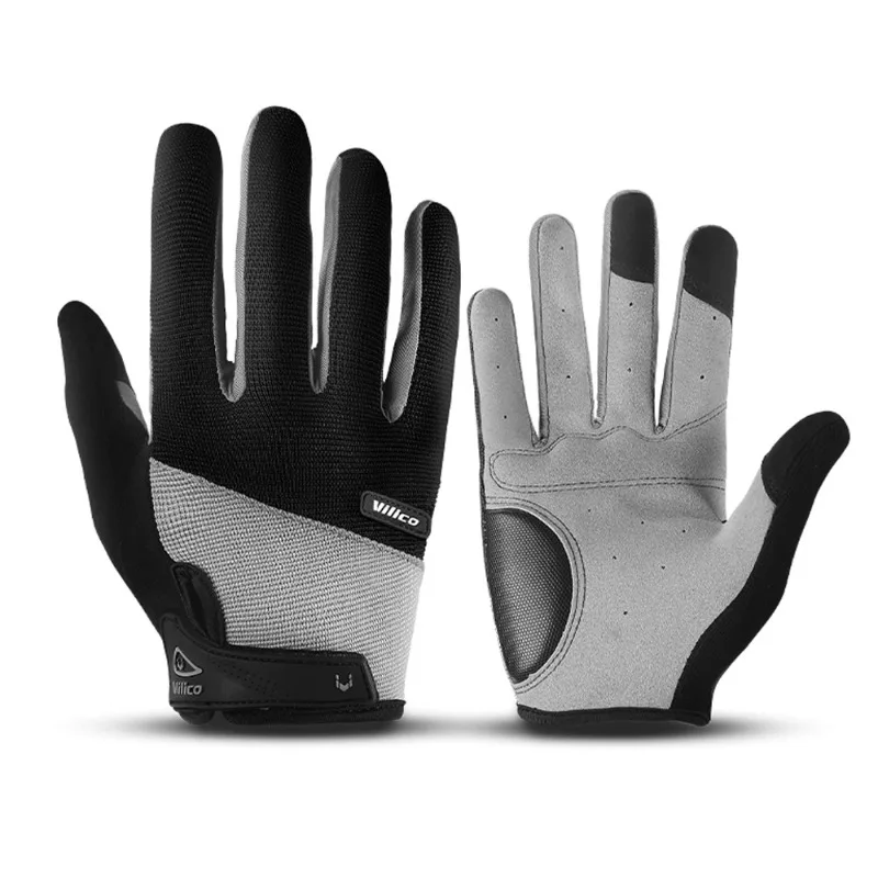 

Wear-resistant Microfiber Anti-cocoon Decompression Bicycle Non-slip Fitness Touch Screen Full Finger Riding Gloves
