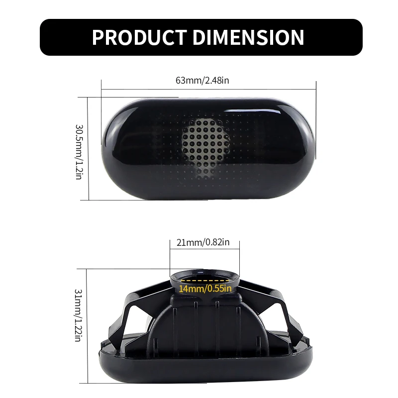 2PCS Side Indicator Signal Marker Light Lamp Shell Cover No Bulb For Nissan 350Z Z33 Navara D40 Cube Pathfinder R51 Qashqai J10 view 2