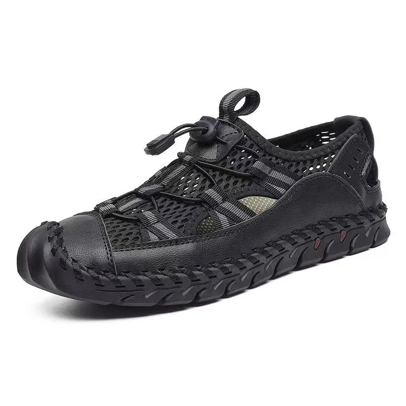 Sepatu Trekking Coklat Musim Panas Sepatu Pria Anti-selip Luar Ruangan Pria Sneaker Jalan Jaring Sejuk Ukuran Besar 48 Zapatos Para Hombre