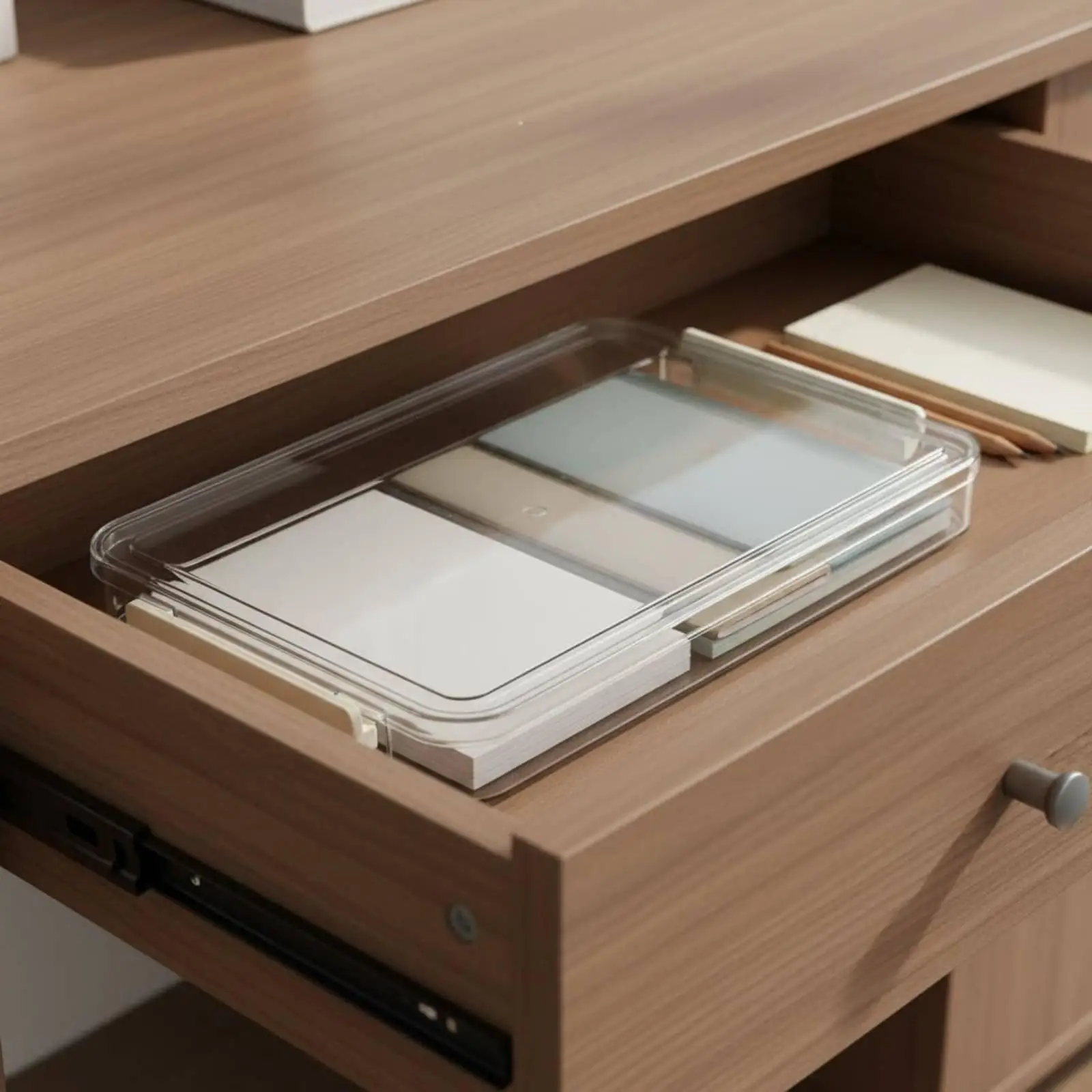 Stackable Document Organizer Large Capacity Storage Box Clear Paper Holder for Desk Storage and Organization