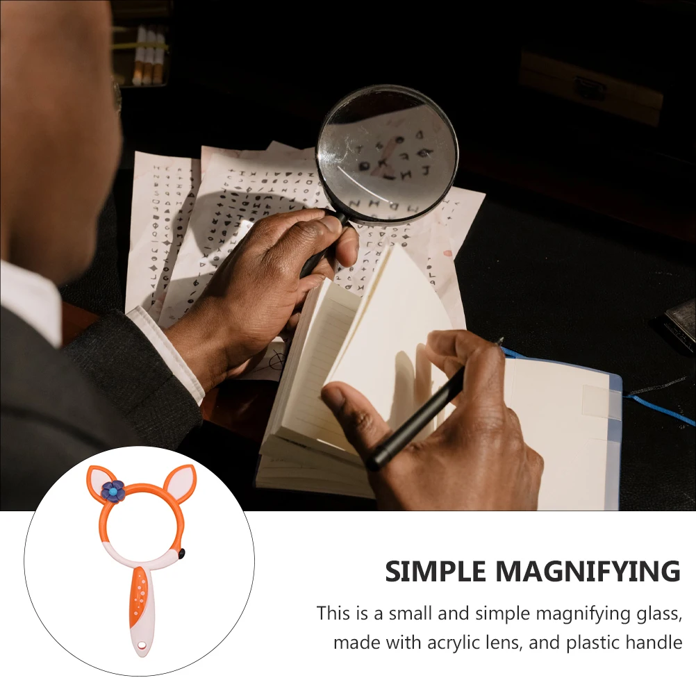 

Kids Deer Magnifying Glass Educational Portable Mini Magnifier Children Durable Acrylic Lens Lightweight Simple Design Backpack