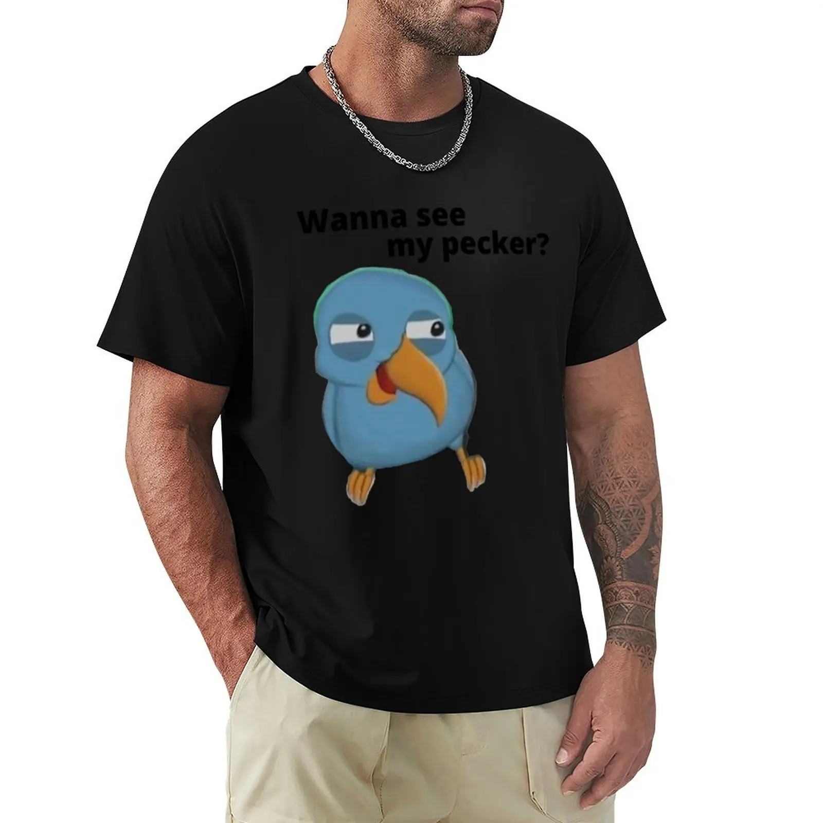 Wanna See My Pecker Bird Memes T-Shirt graphic t shirt vintage tops t shirts for men pack