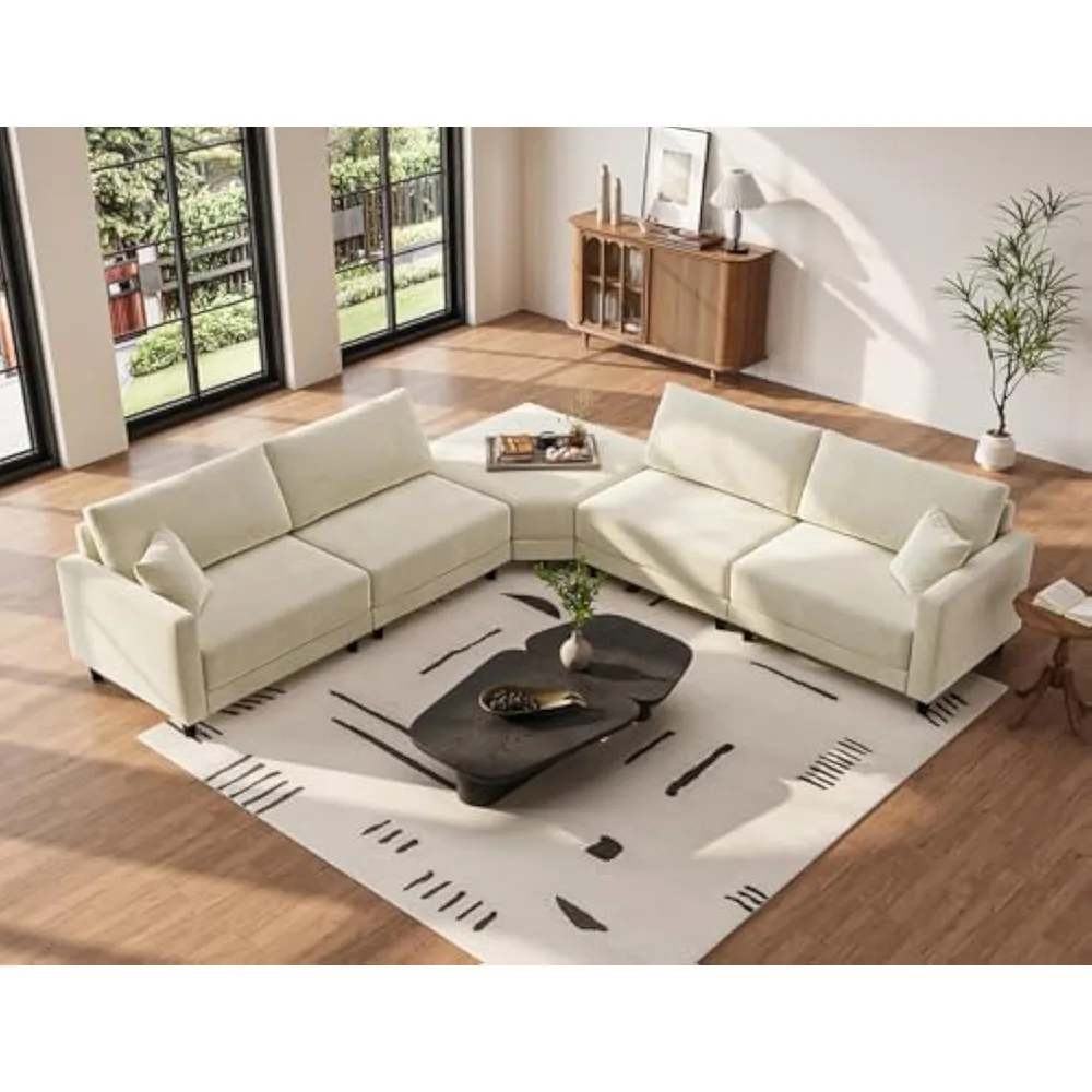 

137" Sectional Couches for Living Room 4 Seat Sectional Couch with Ottoman Modular Sectional Sofas