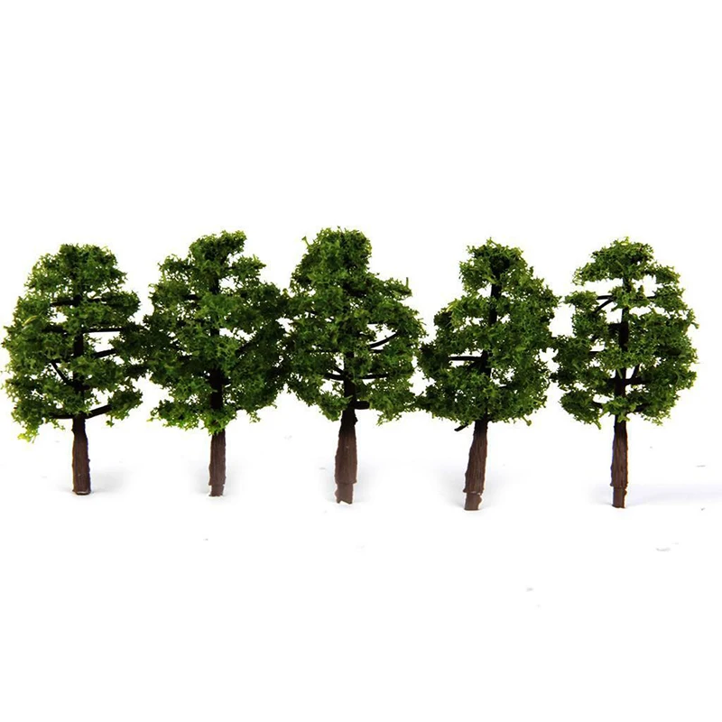 Lot De 60 Arbres Miniatures – 12 Styles – Hauteur 2 à 6 Cm – Plastique Vert – Pour Trains Miniatures, Dioramas, Décoration