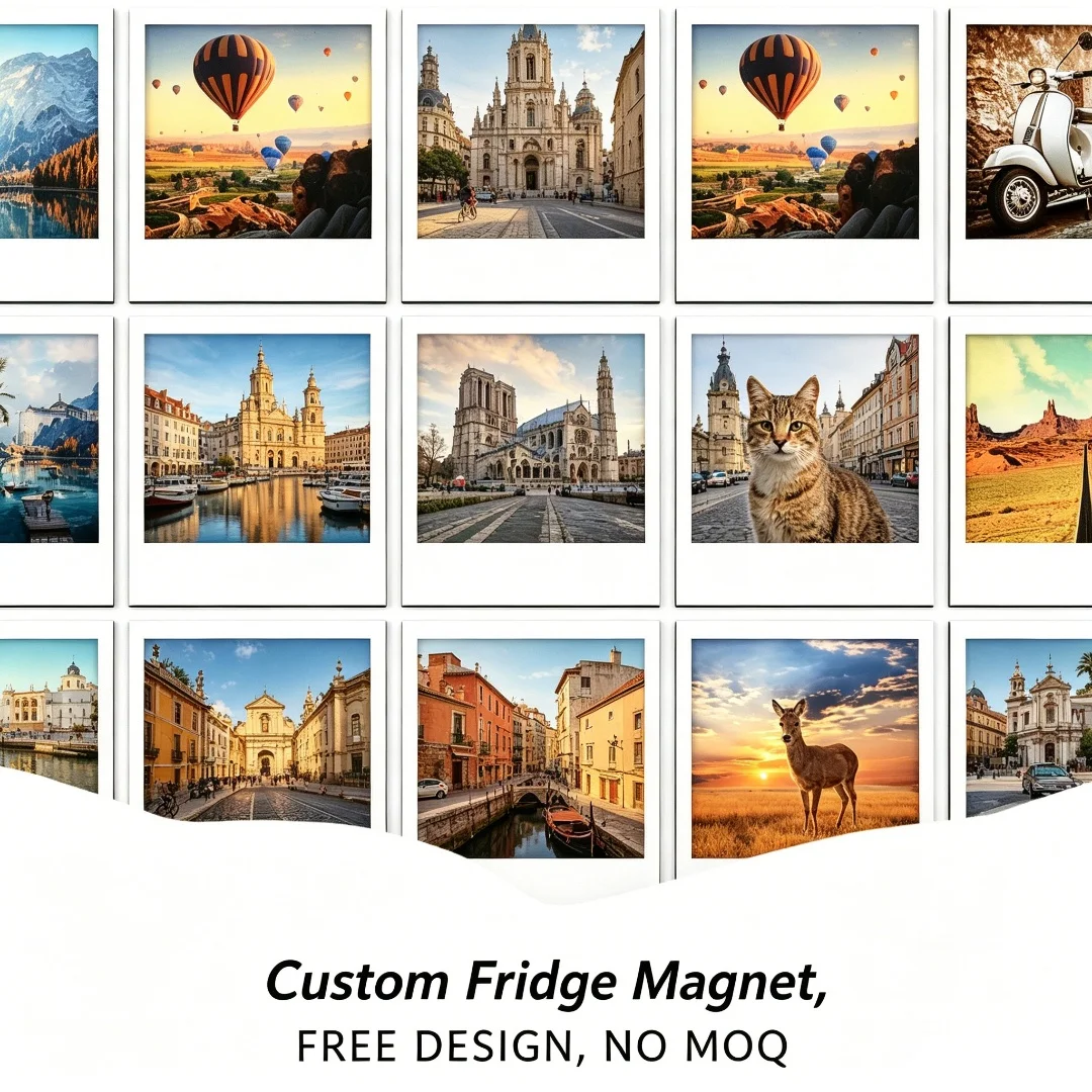 Custom Photo Fridge Magnet No MOQ Free Design Personalized Travel Souvenir Customizable Refrigerator Sticker for Home Decor&Gift
