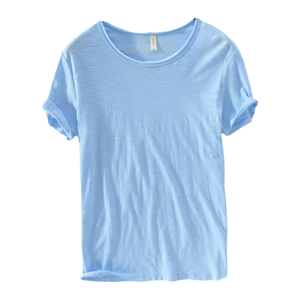 100% bawełna nowa letnia koszulka męska z krótkim rękawem O-NECK oddychające topy i koszulki miękki biały T-shirt wysokiej jakości 213