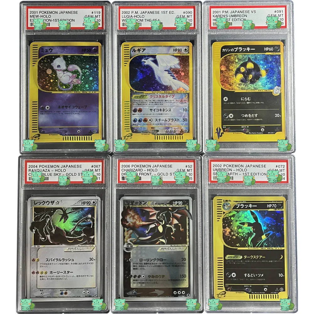 

PTCG Rating Card 10 Points Collection Card MEW-HOLO UMBREON RAYOUAZA-HOLO Holographic Label with Card Case Child Gifts Toy