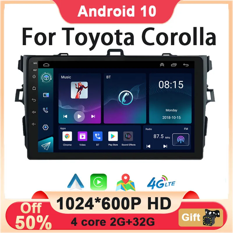 

50% off sale Android10 32G Car Radio for Toyota Corolla E140 / 150 2006 2007 2008 2009 2010 2011 2012 2013 Multimedia Player GPS