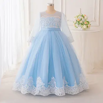 8 best sales Vestido de baile azul celeste para meninas - №2