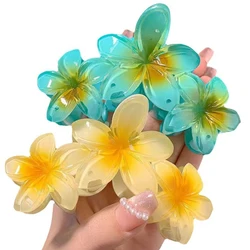 New Candy Color Flower Hair Claw Clips for Women Sweet Large Gradient Shark Clip Hair Claw Crab Clamp Barrettes Hair Accessories