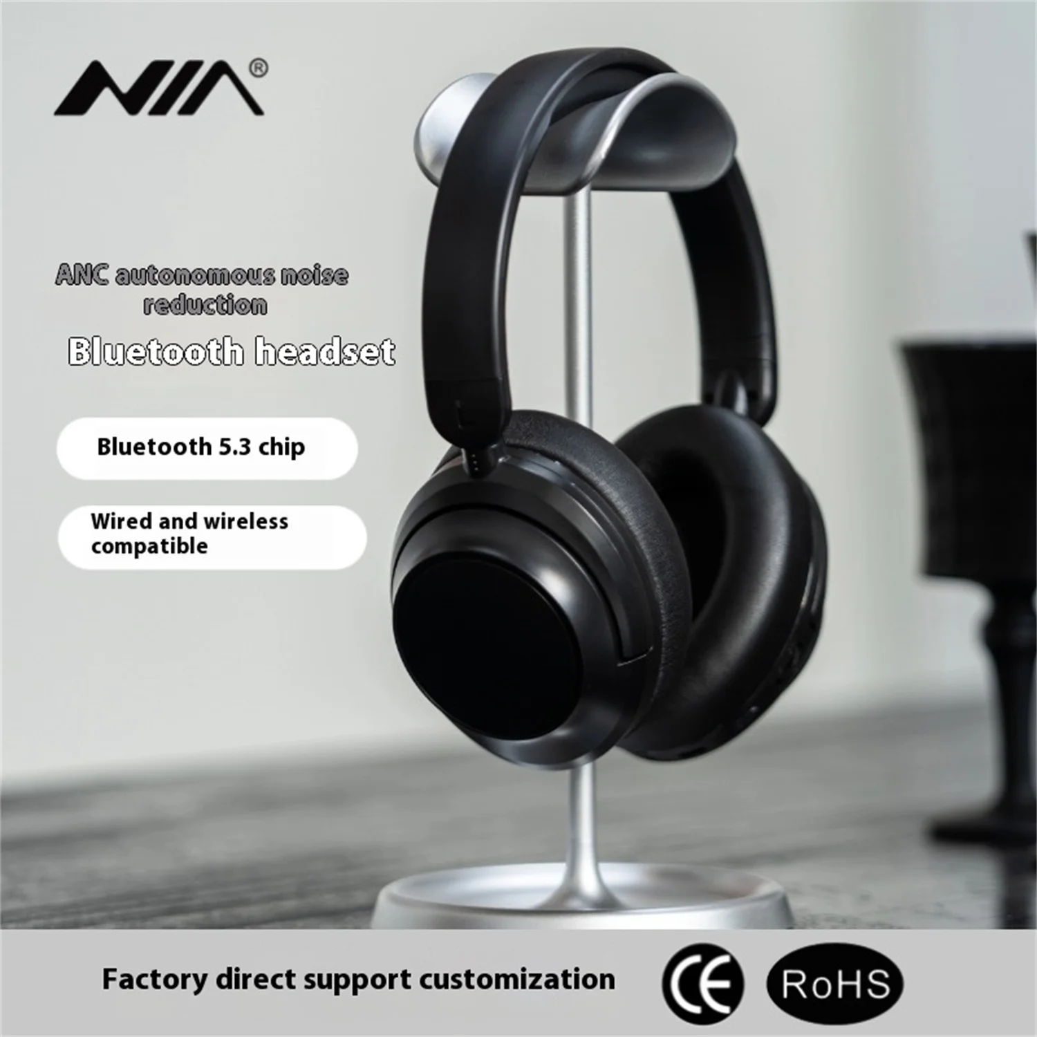 

NIA ANC Wireless Headphones, Bluetooth 5.3, Active Noise Cancelling, Wired & Wireless, Outdoor Sports
