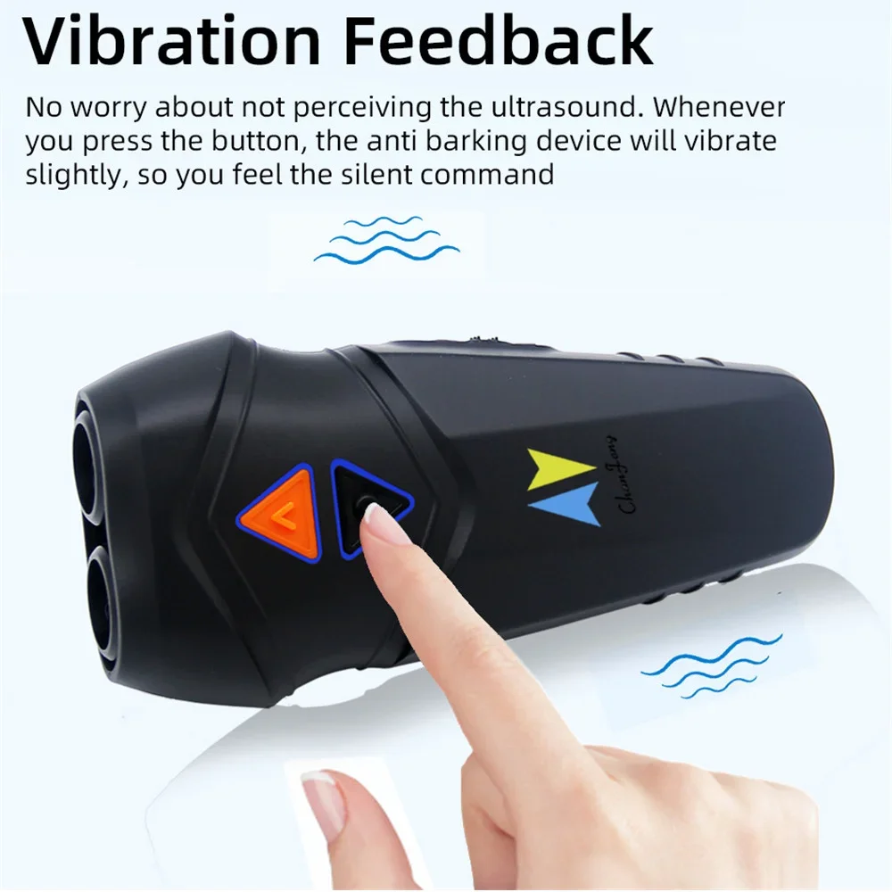 Ultrasonic 2 in 1 Pet Pulsive Training Deterrent LED Flashlight Sensor USB Chargeable Animal Repellent Anti Bark Dog Repeller