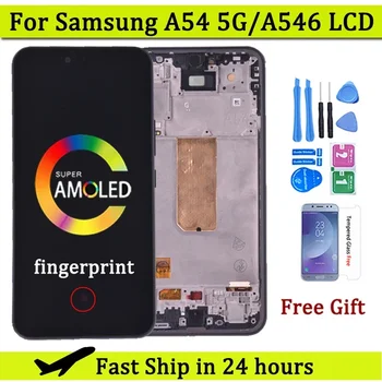6.4 '삼성 A54 5G LCD A546U A546B A5460 디스플레이 터치 스크린 디지타이저 삼성 A546 LCD 용 슈퍼 AMOLED