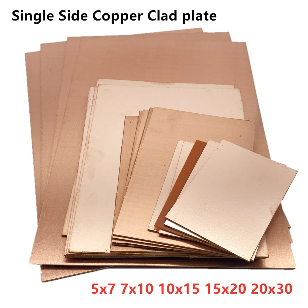 1Pcs/lot FR4 PCB 5x7 7x10 10x15 15x20 20x30 cm Single Side Copper Clad plate DIY PCB Kit Laminate Circuit Board For Arduino