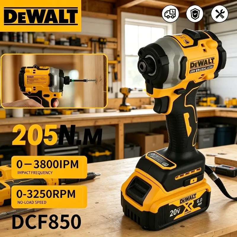 dewalt-dcf850-impact-driver-cordless-brushless-3250rpm-205nm-intelligent-tools-high-torque-electric-tool-for-dewalt-18v-battery
