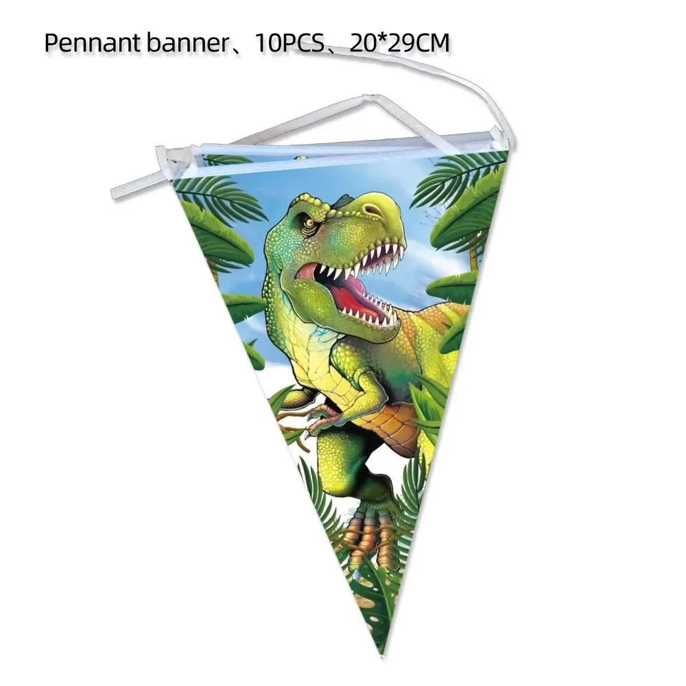 Dinosaurier Alles Gute zum Geburtstag Girlande Banner Party Flagge Banner Bunting Wimpel Girlande Flagge Kinder Party Gefälligkeiten Hängen Dekor Liefert – Detail 12