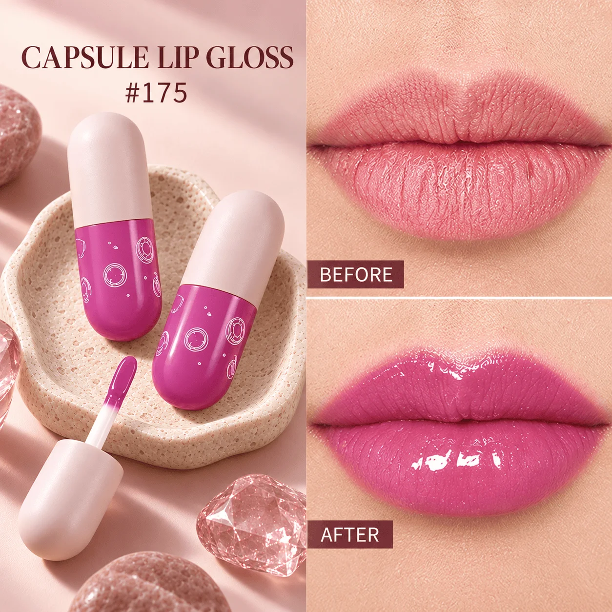 Capsule Lip Gloss Long Lasting Moisturizing Shine Lip Makeup for Women