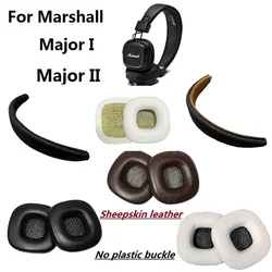 Genuine sheepskin Ear Pads For Marshall Major I II Major 1 & 2 Headphones replacement Earmuffs Ear cushion headband leather