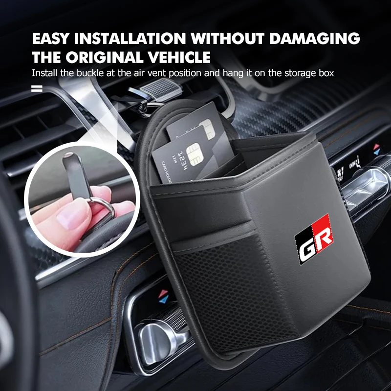 Storage Box Car Sundries Storage Bag Hanging Sundries Key Box For Toyota GR Sport Gazoo Racing Yaris 86 Corolla Hilux Supra view 5