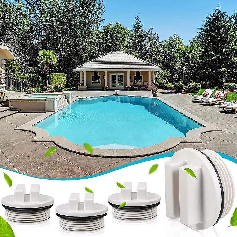 

(ABHW) 1.5 Inch Pool Plug Threaded Pool Return Line Plug Winter Expansion Plug with Ring for Swimming Pool Accessories,2Pcs