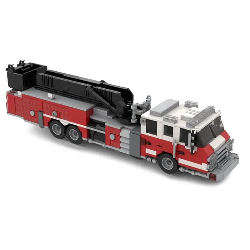 Cidade Fire Truck Building Blocks Modelo, MOC-162727, Auto-Locking Puzzle, Aniversário e Brinquedo de Natal, Presente Enfeites, 886Pcs, Novo