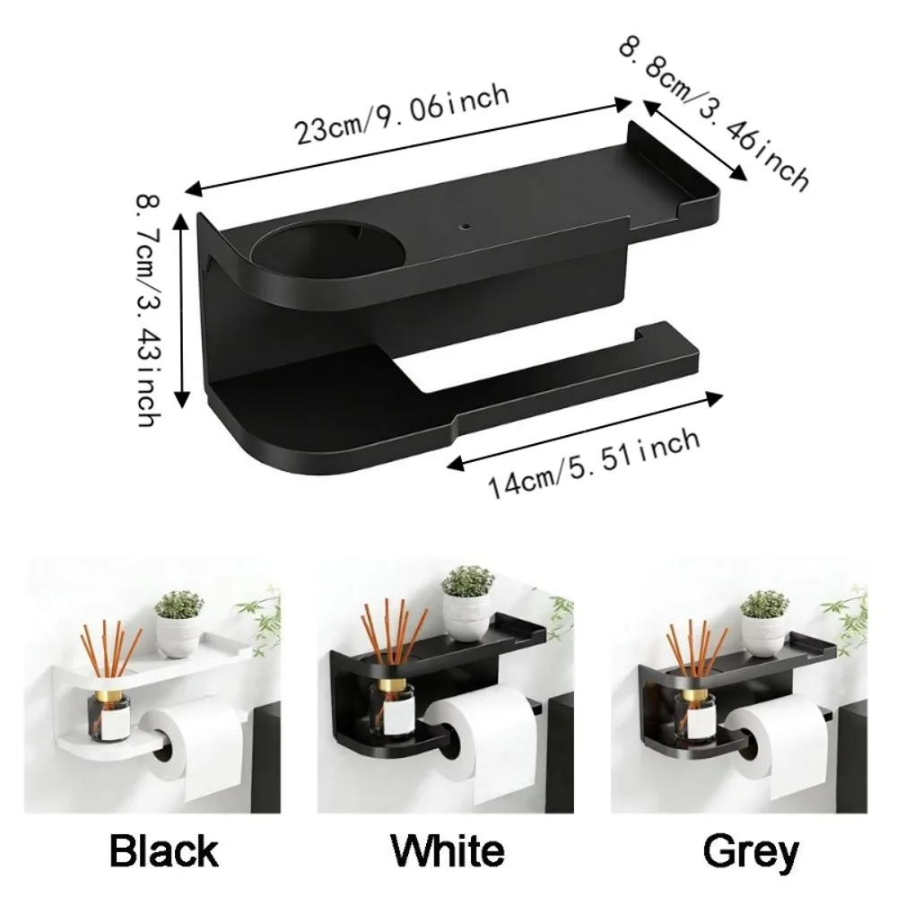 Self Adhesive Toilet Roll Paper Holder Wall Mounted Plastic Tissue Storage Rack Punch-Free Space Saving Tissue Rack Restroom Use - view 6