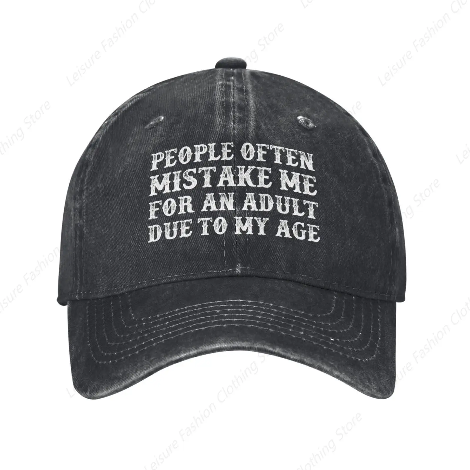 People Often Mistake Me for an Adult Due to My Age Hats Men Baseball Hat with Design Caps