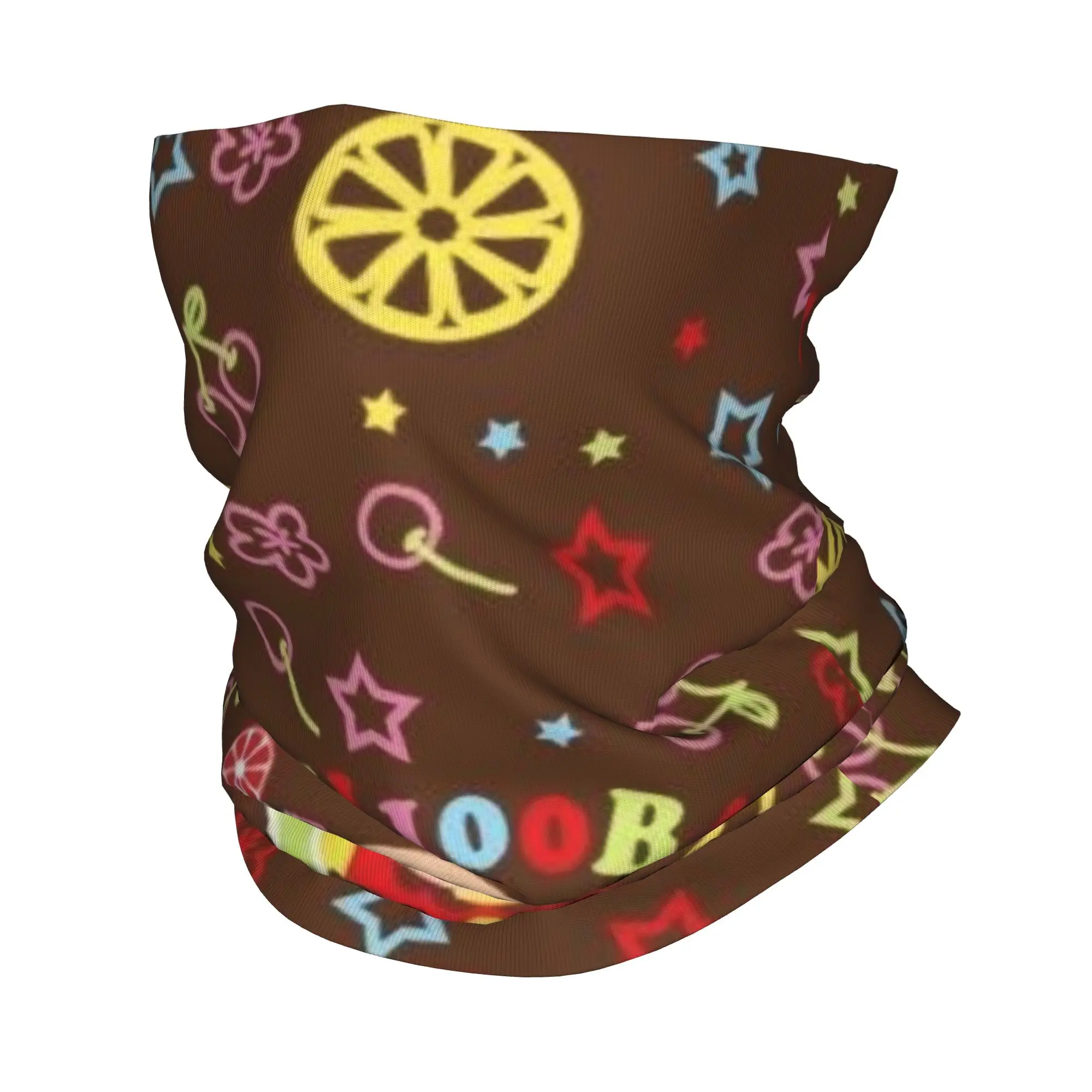Round Cartoon Characters (3) Bandana  Cover Club Anpanman  Wrap Scarf   Multi-use  Adult Breathable Neckerchief