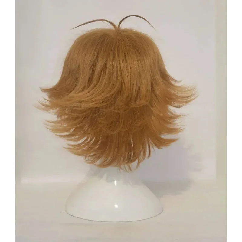 Parrucca CyHigh Quality Voltron Pidge Parrucche sintetiche corte resistenti al calore marrone chiaro + cappuccio per parrucca