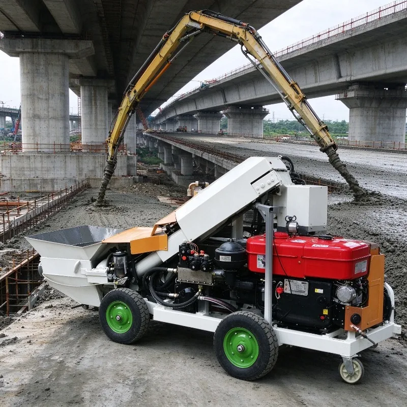 Advanced Technology Mini Concrete Pump Concrete Mixer Pump Diesel High Pressure For Small Construction Building Project
