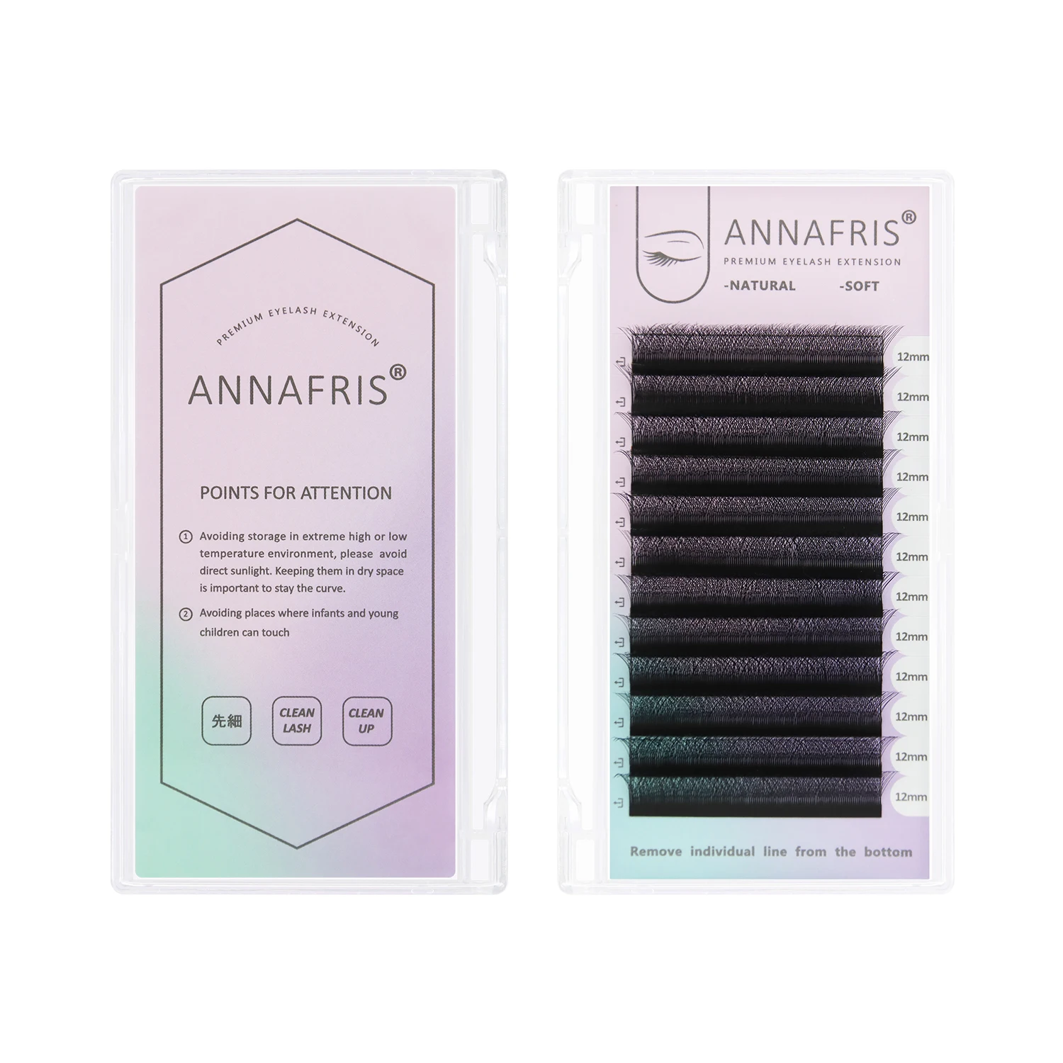 ANNAFRIS-Extension de cils en forme de 4D-W, préfabriqués, volume