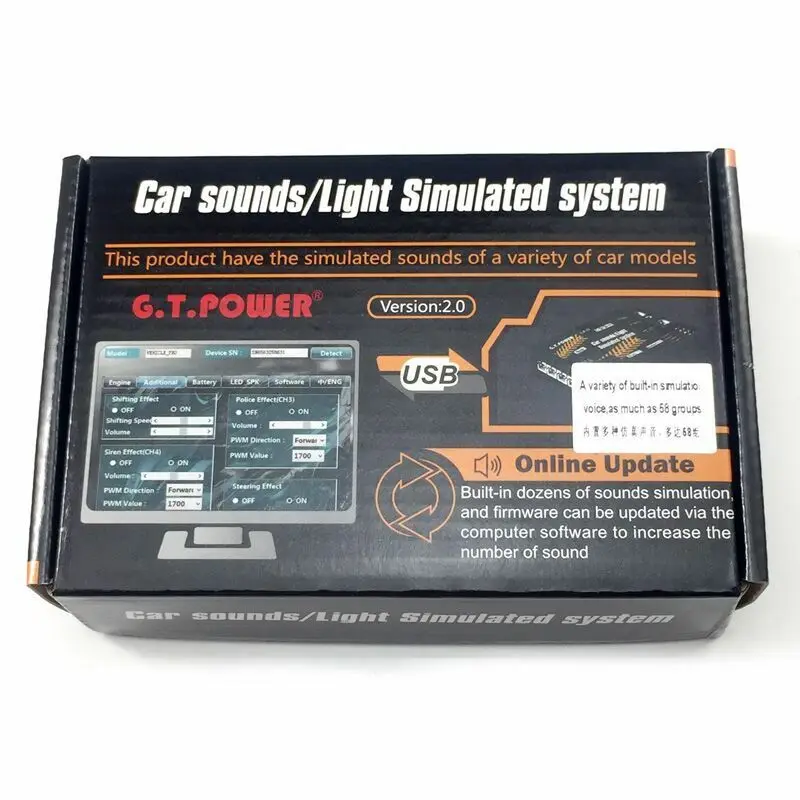 GT POWER RC dźwięk/LED Light symulowany System 1/10 TAMIYA samochód do driftu Buggy