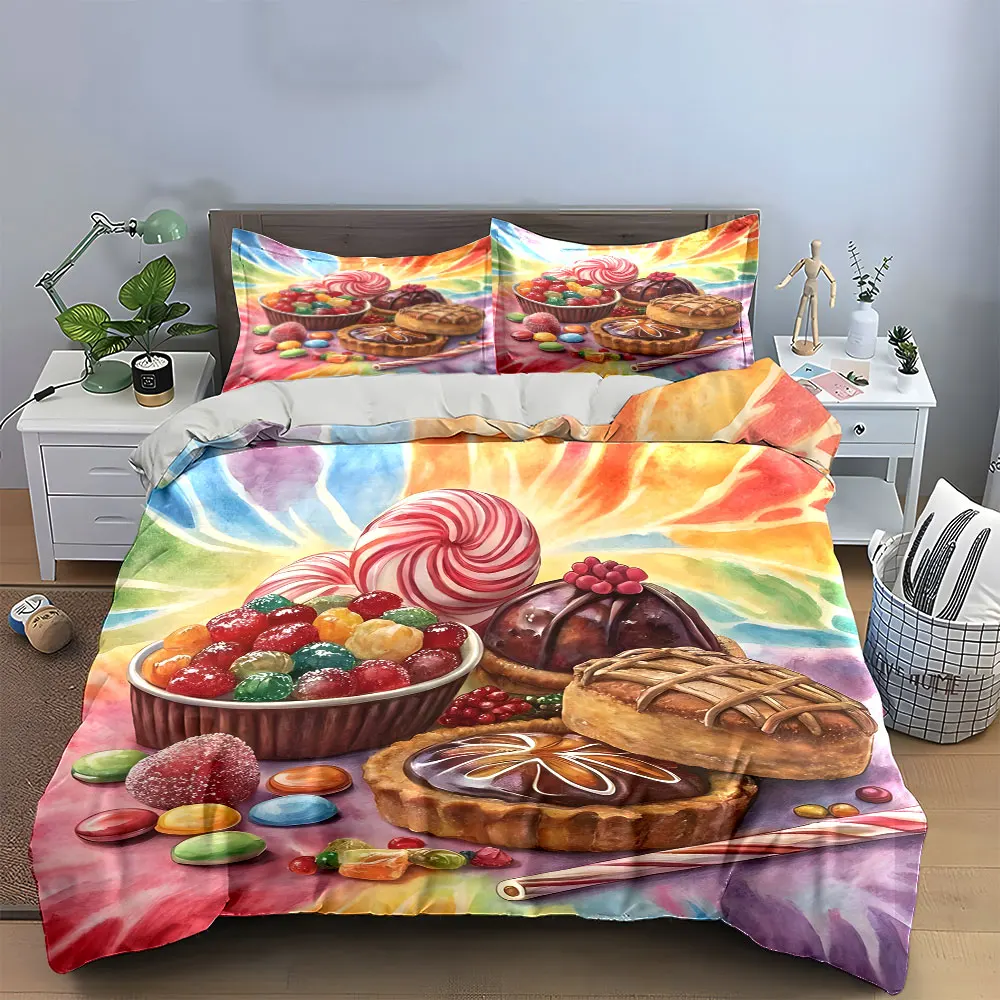 Colorful Dessert Set for Parties Multiple sizes kid's and adults' bedroom Exquisite 3PC bedding set, gift
