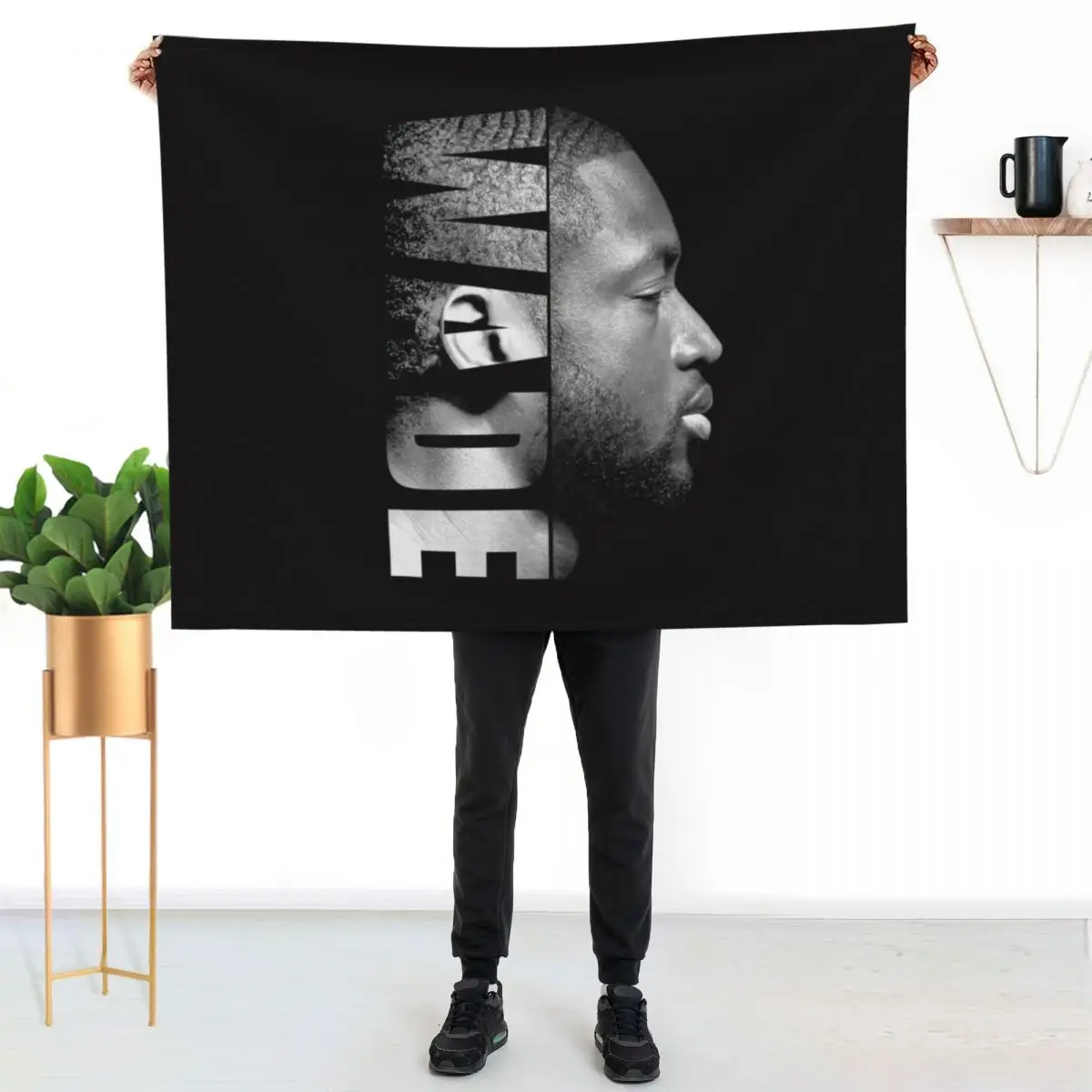 Dwyane Wade - Black / White Throw Blanket Soft Plush Plaid Moving christmas decoration Single Soft Big Decorative Sofa Blankets
