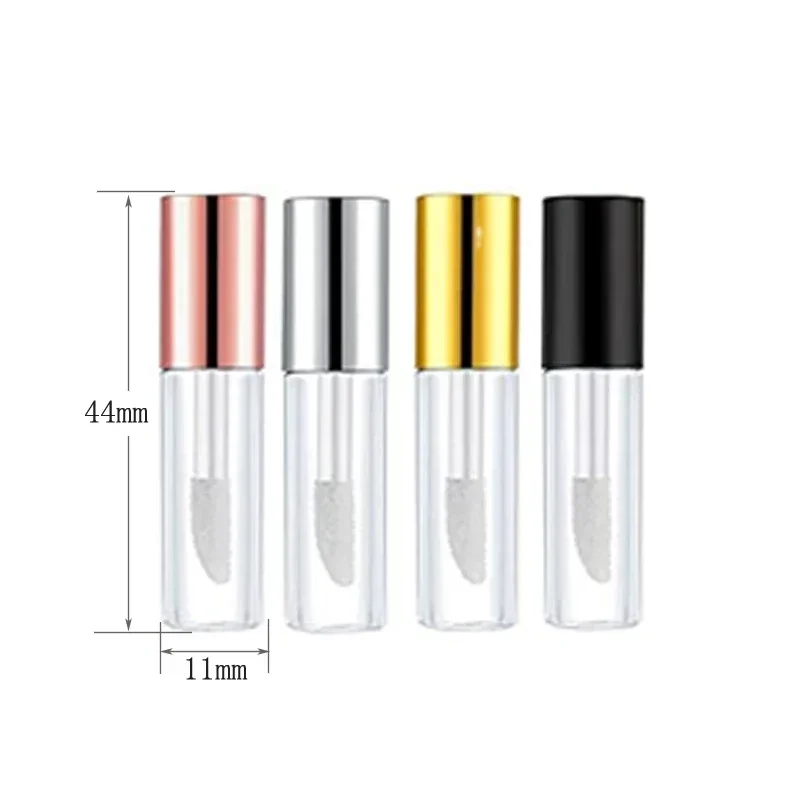 Tubo de brillo de labios transparente, botellas vacías de bálsamo labial, contenedores de muestra para mujeres y niñas, maquillaje DIY, aceite labial, 2 ml, 100 piezas