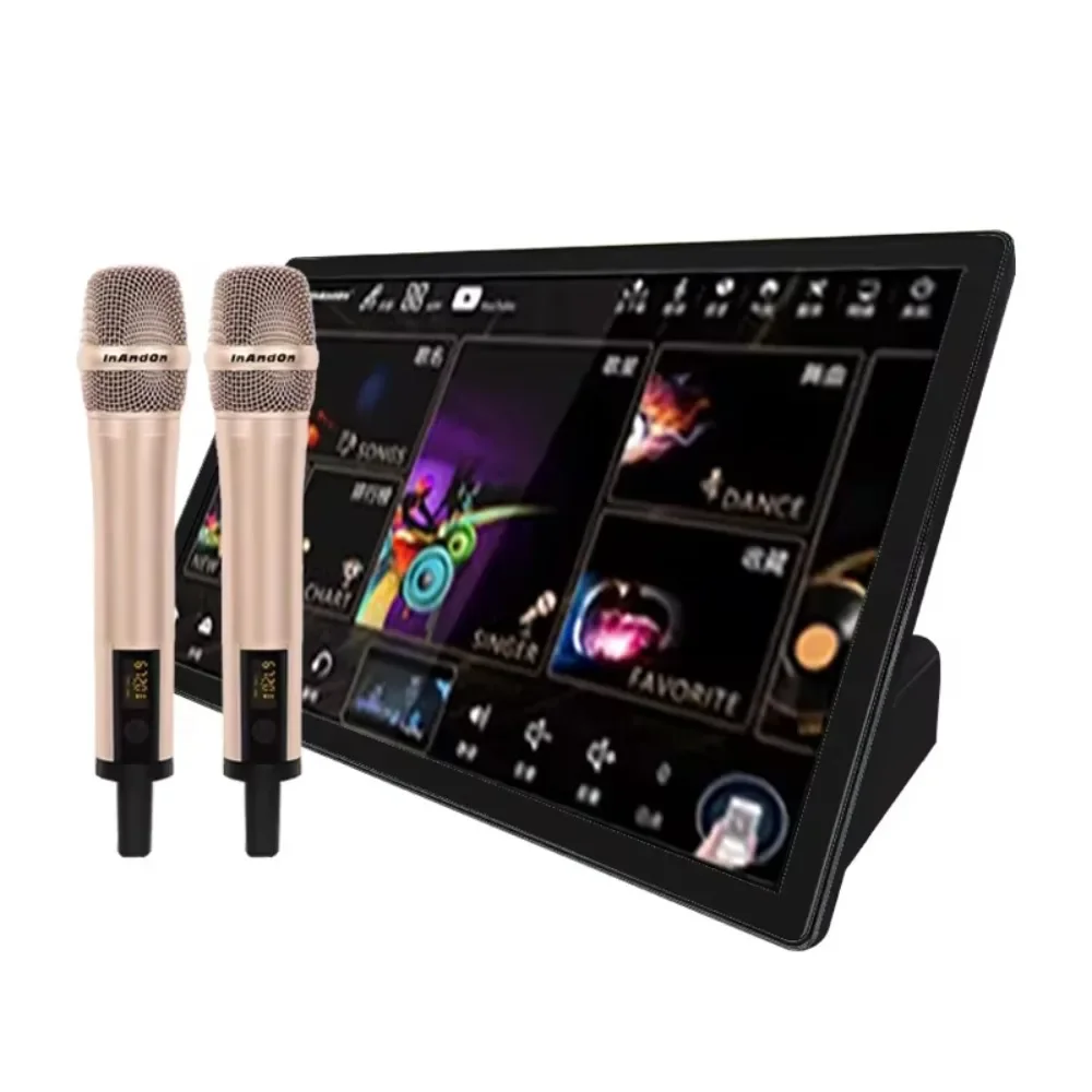Entertainment Karaoke Machine Hot Sale Karaoke System KTV 19 Inch 4TB Karaoke Player With Wireless Microphone