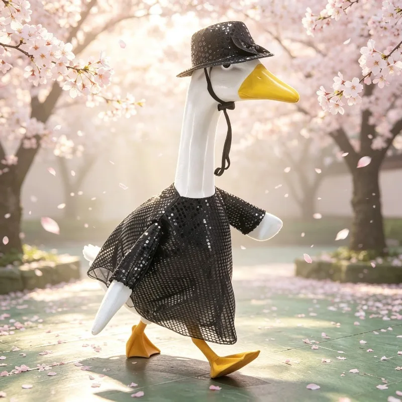 Lawn Statue Wedding Decor Goose Costume 23 Inch Shiny Outfit Set for Garden Party Celebration ,Without Goose