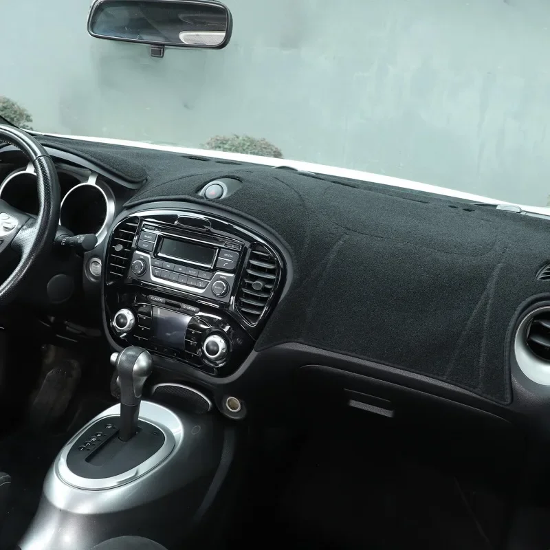 البوليستر الأسود مناسبة لنيسان جوك F15 2011-2019 لوحة سيارة الشمس غطاء للحماية حصيرة الداخلية اكسسوارات السيارات #6