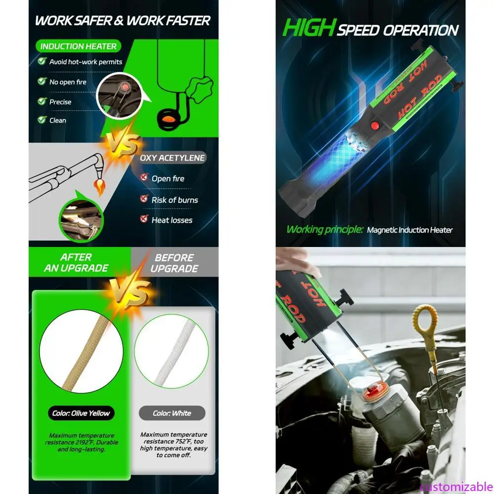 

Ручной магнитный индукционный нагреватель 1000 Вт, 110 В для удаления ржавых болтов с 8 катушками