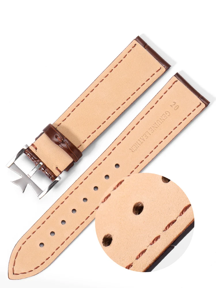 For Constantin Genuine Leather Watchband, Male and Female Inheritance Art Master Series Pin Buckle VC Watch Strap 18mm 20mm 22mm