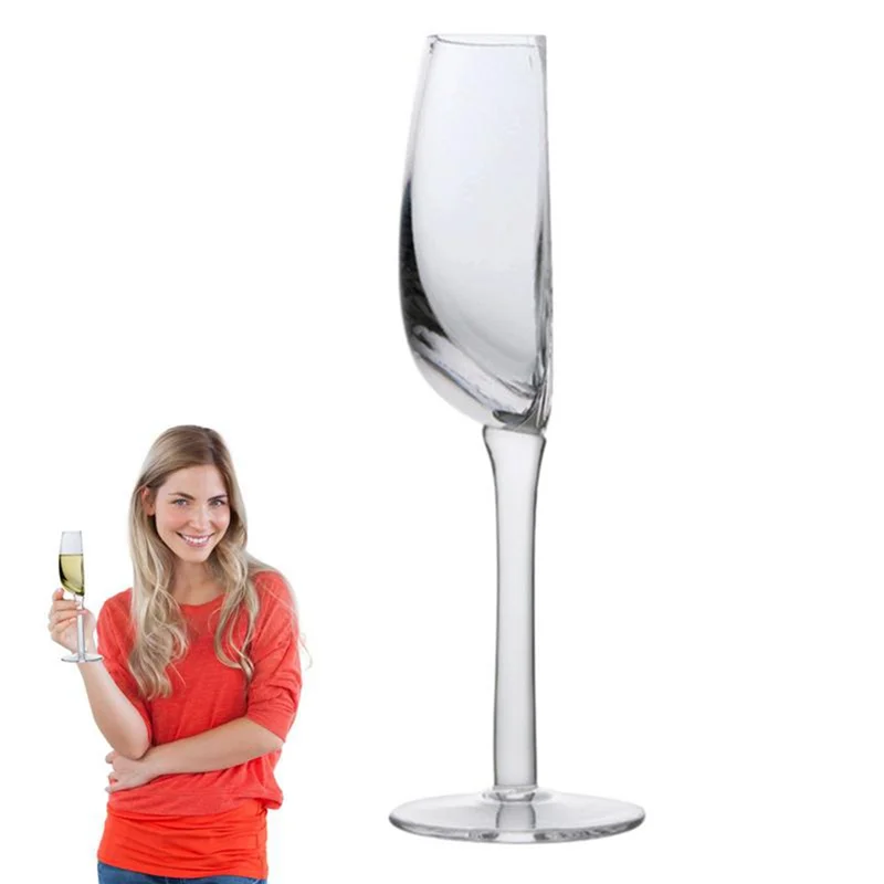 

A82I-Unique Half Wine Glass Shape, Portable Crystal Tall Cups For Multifunctional Use