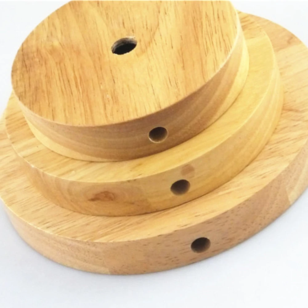 1PC 100mm 120mm 150mm Wood Table Lamp Base High quality Round  Solid Wood Display Lamp Base Light Parts Stand for DIY Table Lamp