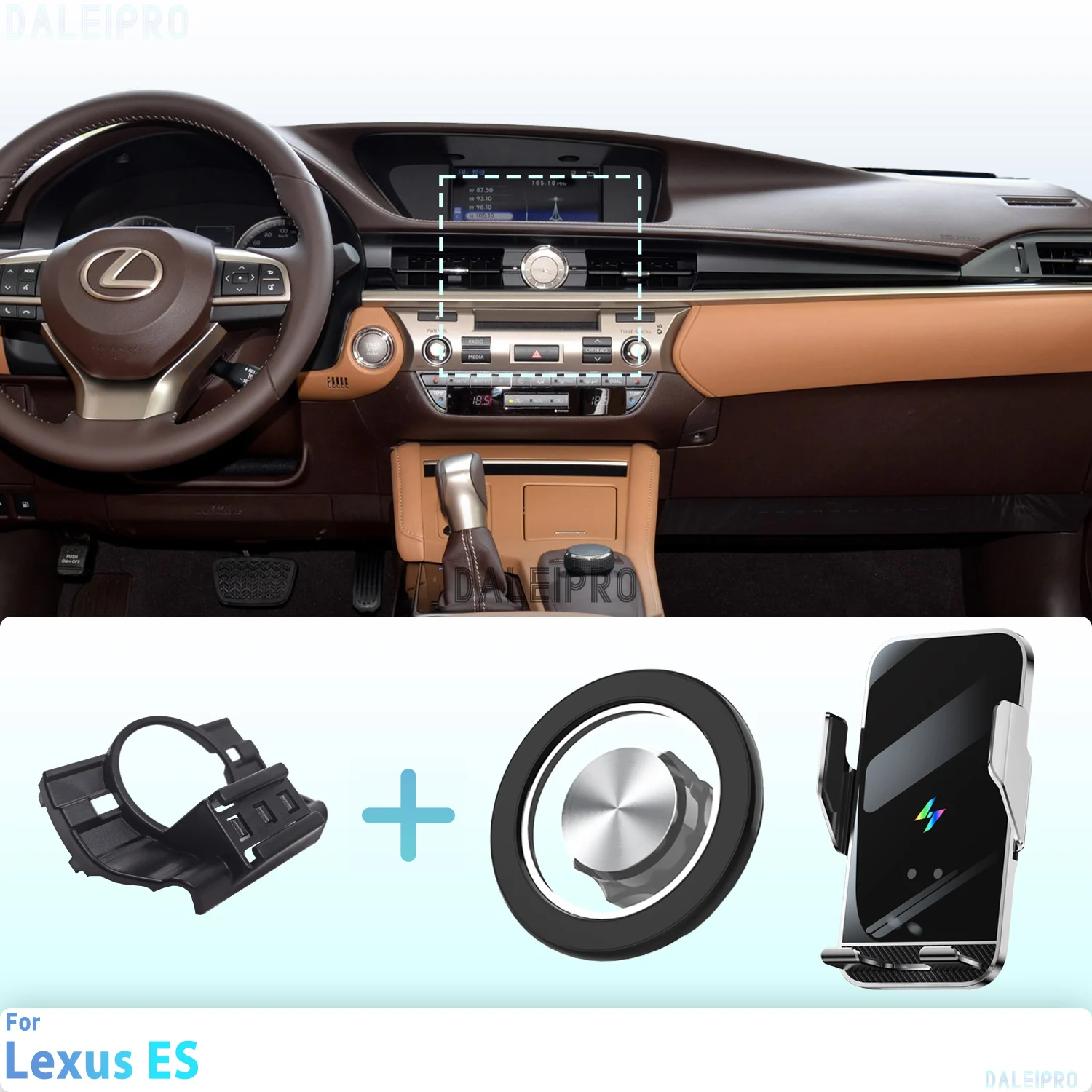 Made to measure for Lexus ES 2013 2014 2015 2016 2017 Phone Holder Car Magnetic Phone Mount Smart Sensing Wireless Charging