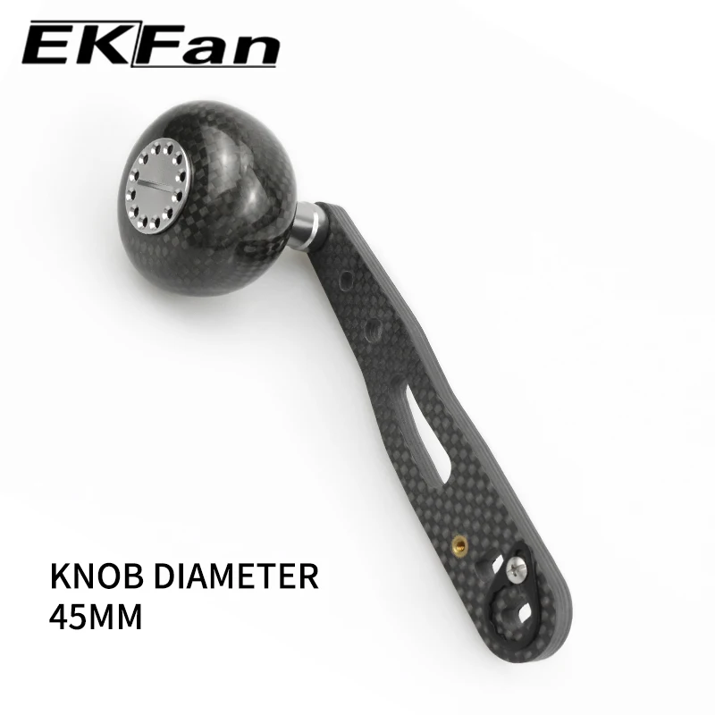 EKFan 137mm Carbon fiber Baitcasting Fishing Reel handle for A/S/D 7*4/8*5mm hole thickness 6mm 45/48 single knob with bearing