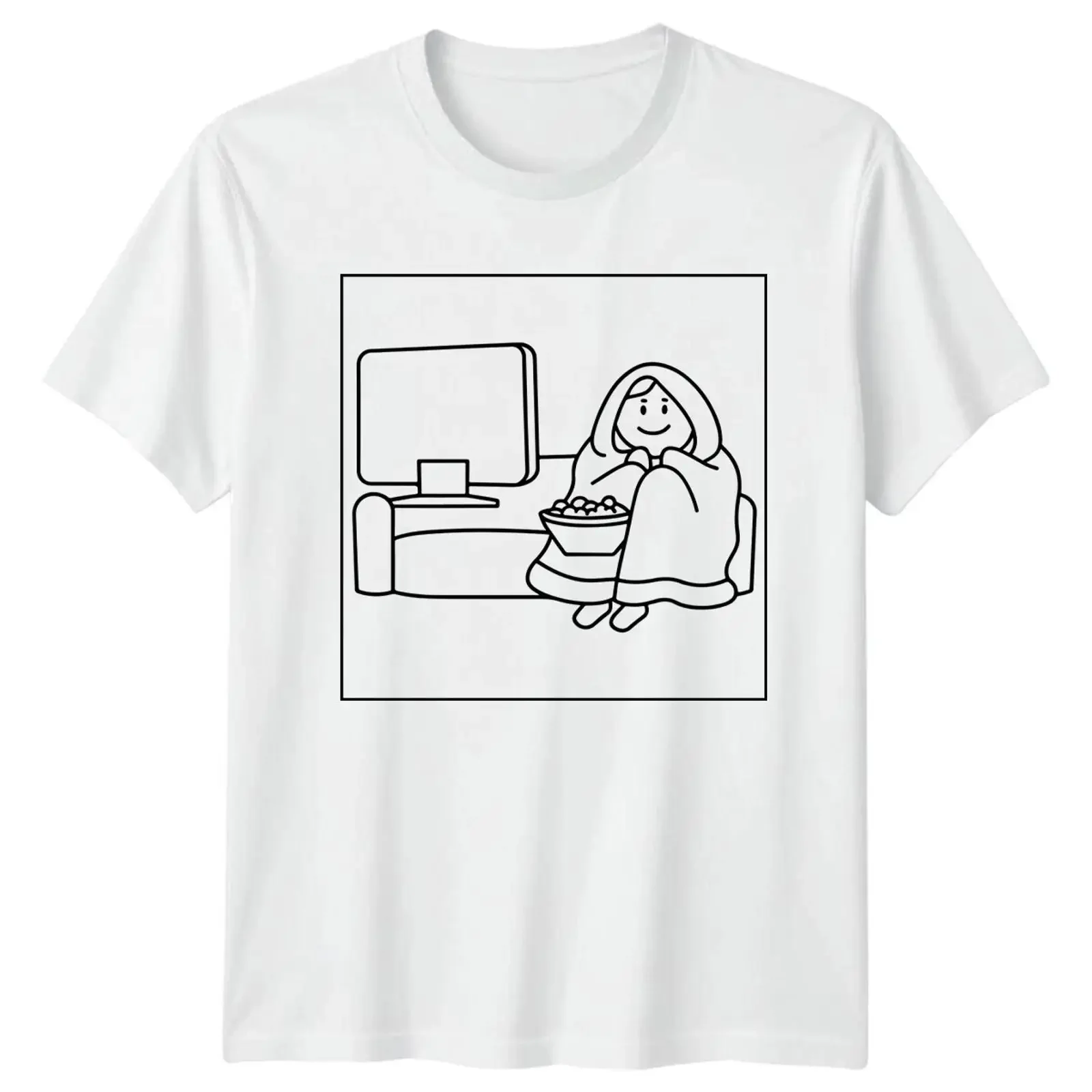 Couch Potato TV Watching Herren T Shirt Damen Grafik Oberteil vintage Washed designer clothes graphic Stylish Versatile